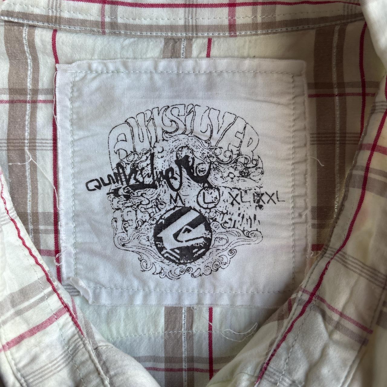Checkered Cream Quiksilver Y2K Short Sleeve Shirt
