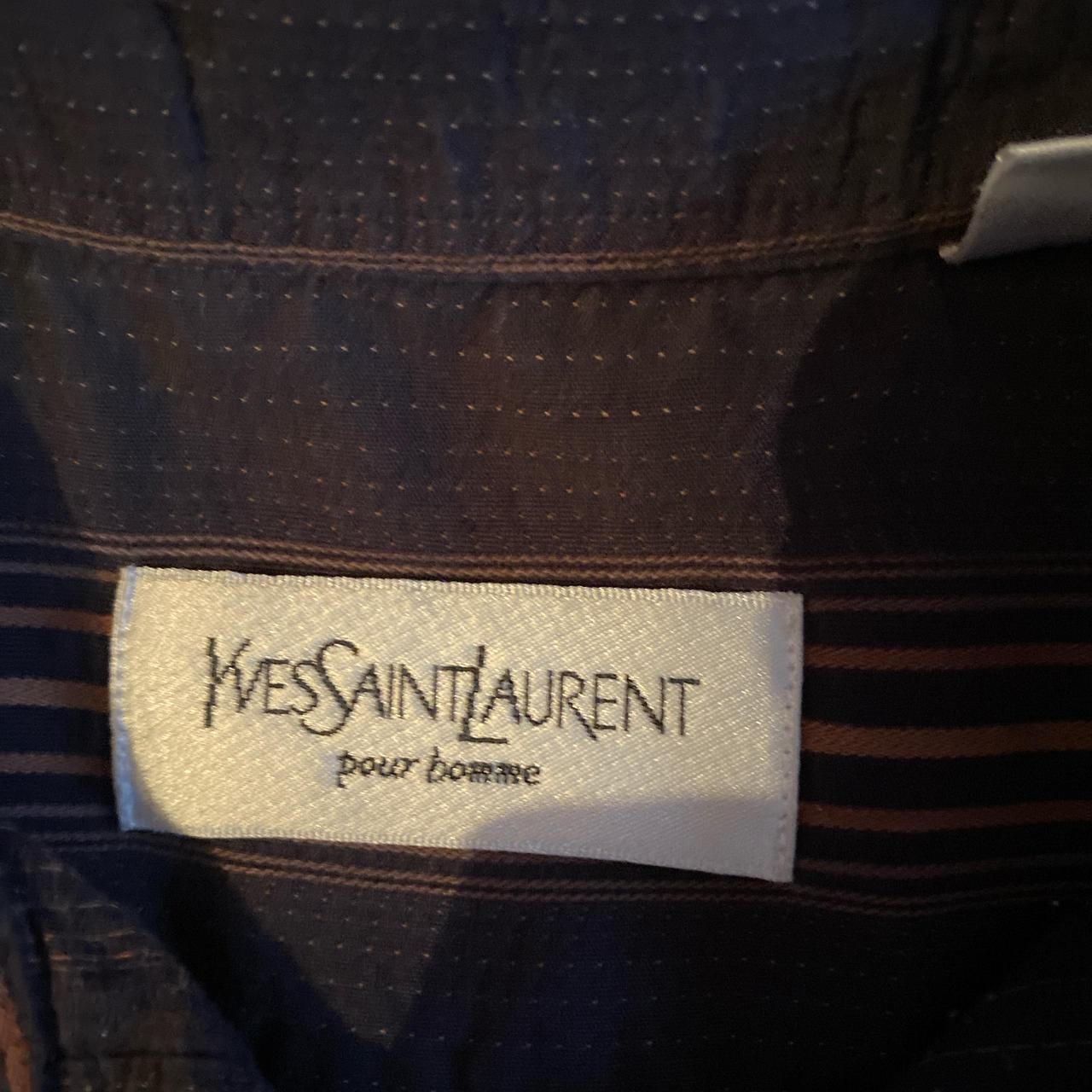 Black & Brown Stripe Yves Saint Laurent Long Sleeve Shirt - L