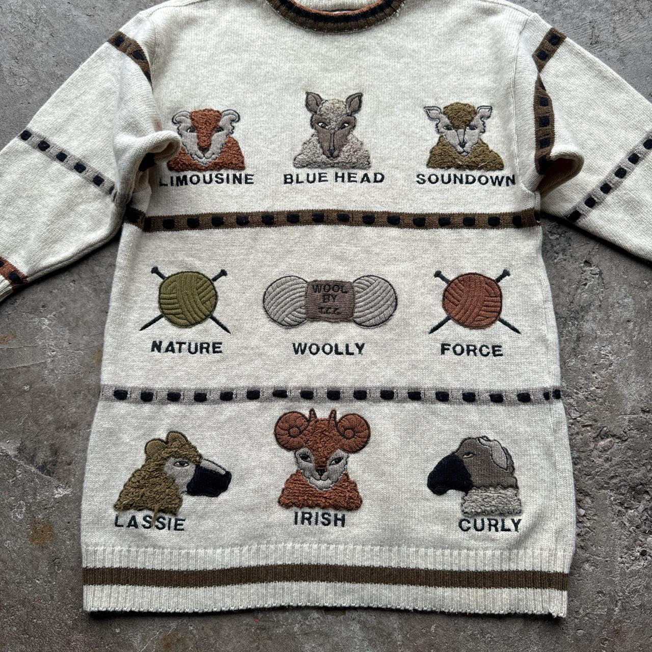 Handmade cream knitted jumper with detailing