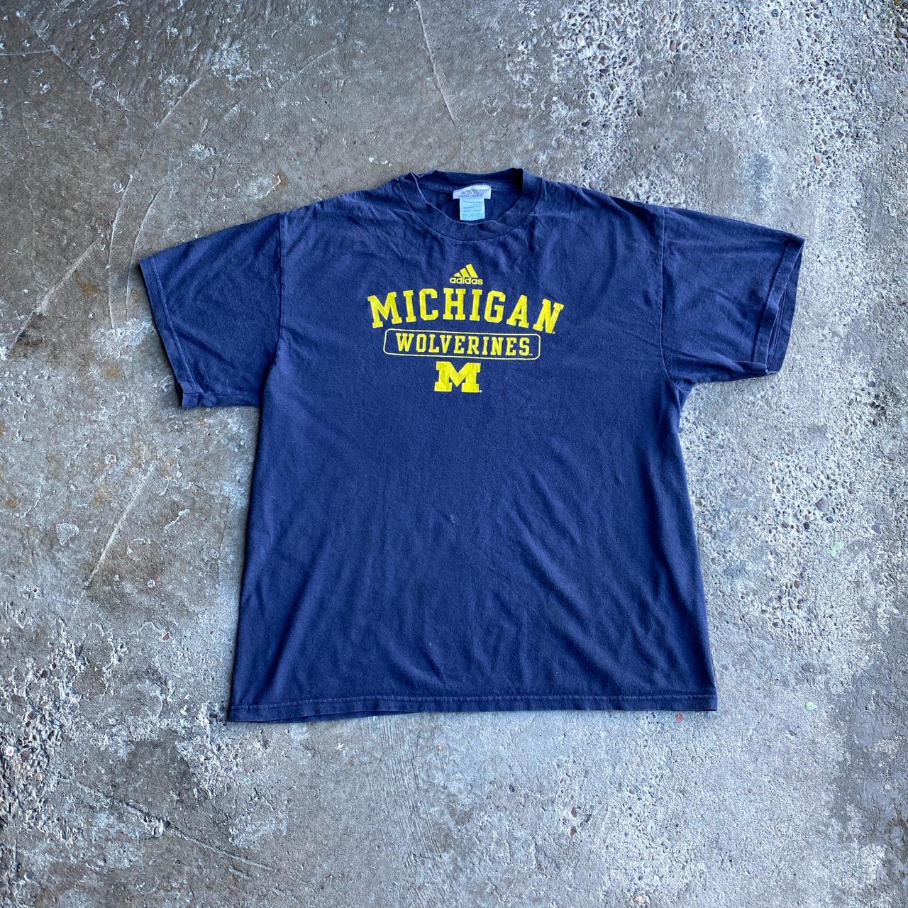 Navy ‘Michigan Wolverines’ Graphic Adidas T-Shirt - L