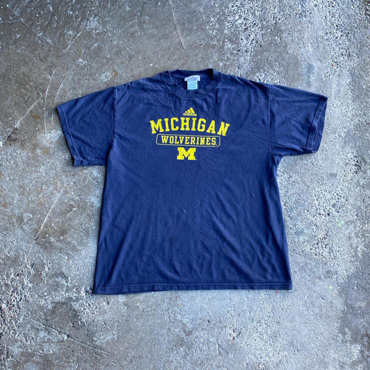Navy ‘Michigan Wolverines’ Graphic Adidas T-Shirt - L