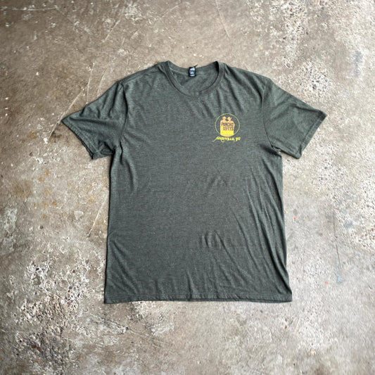 Khaki Green Graphic Nashville Bar T-Shirt - L