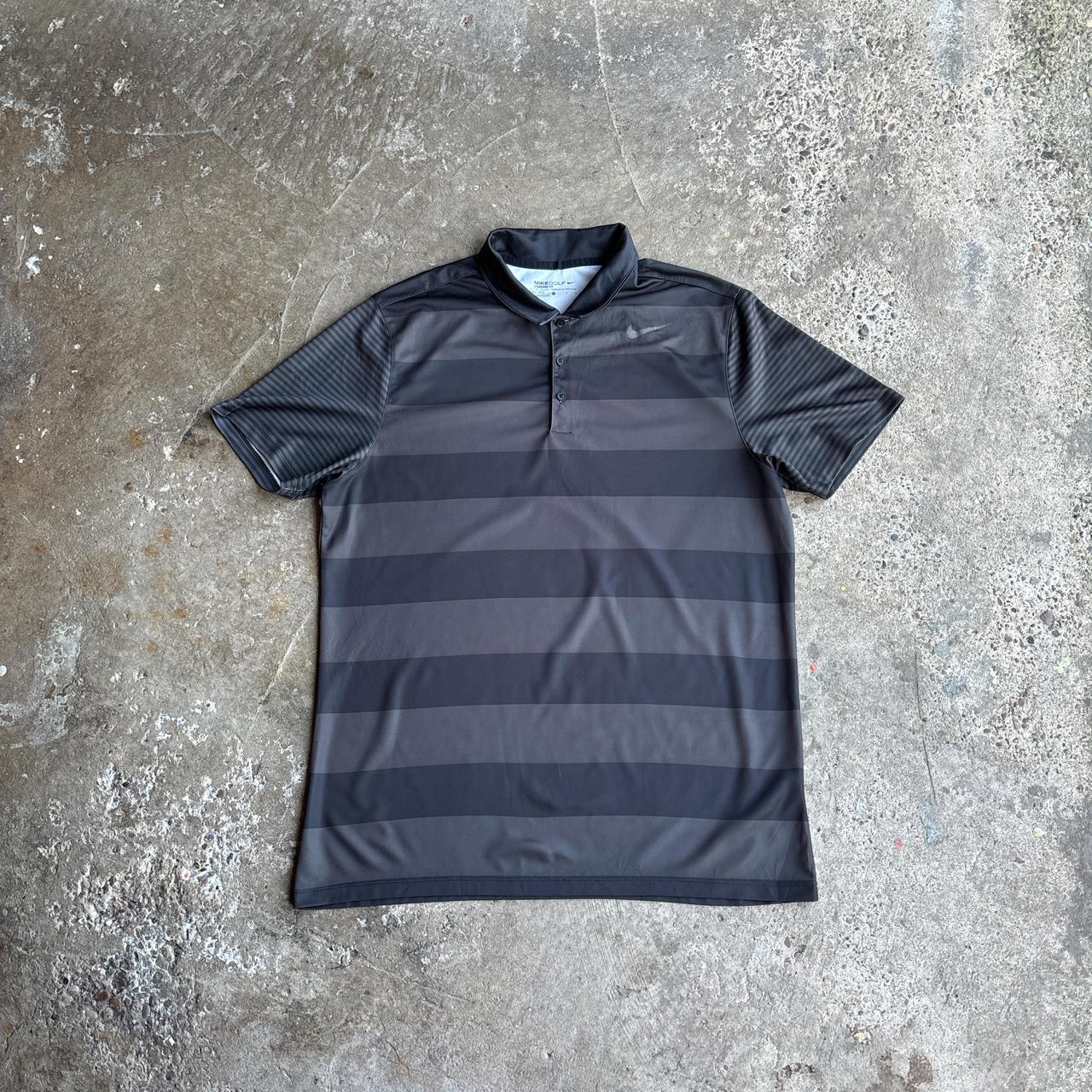 Black/Grey Nike Golf Striped Polo Shirt
