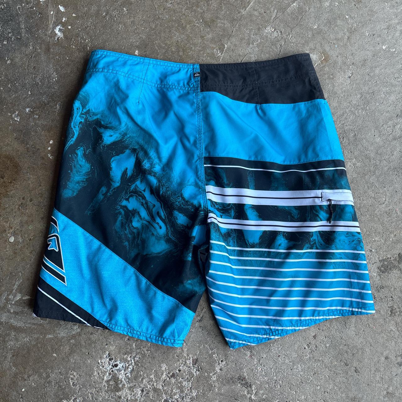 00s black, grey and white Quiksilver board shorts
