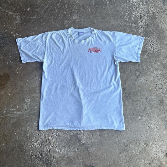 White Single Stitch Graphic ‘Snap On’ T-Shirt - XL