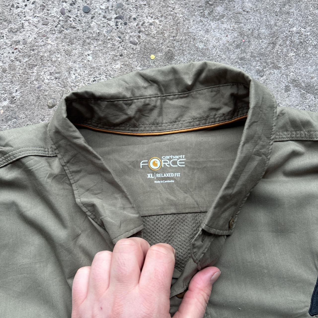 Khaki Carhartt technical shirt with embroidered logo