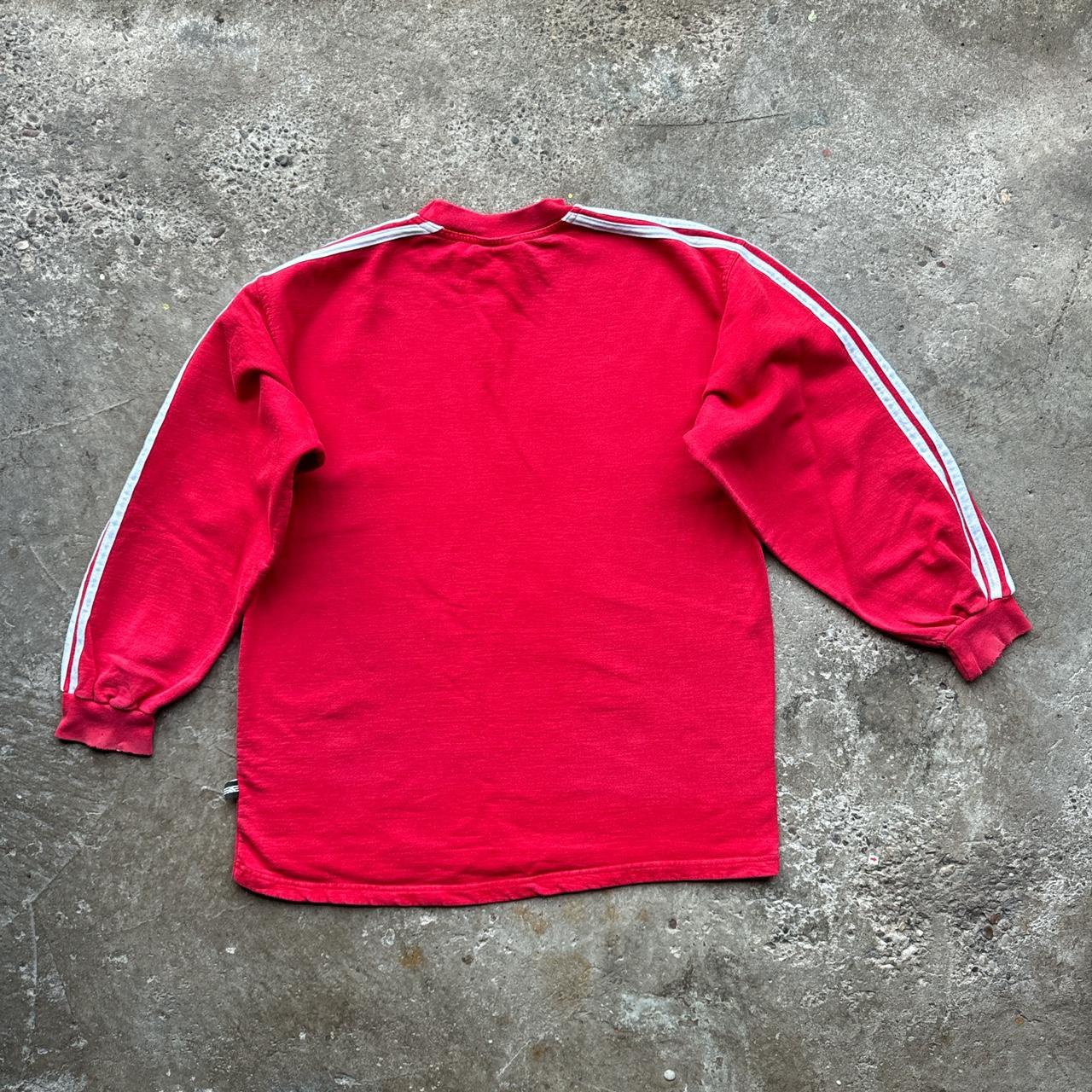 Red and white vintage adidas sweatshirt