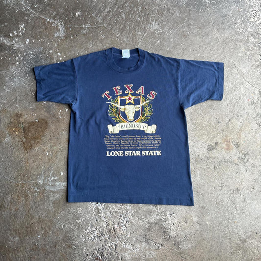 Navy Single Stitch Graphic Texas T-Shirt