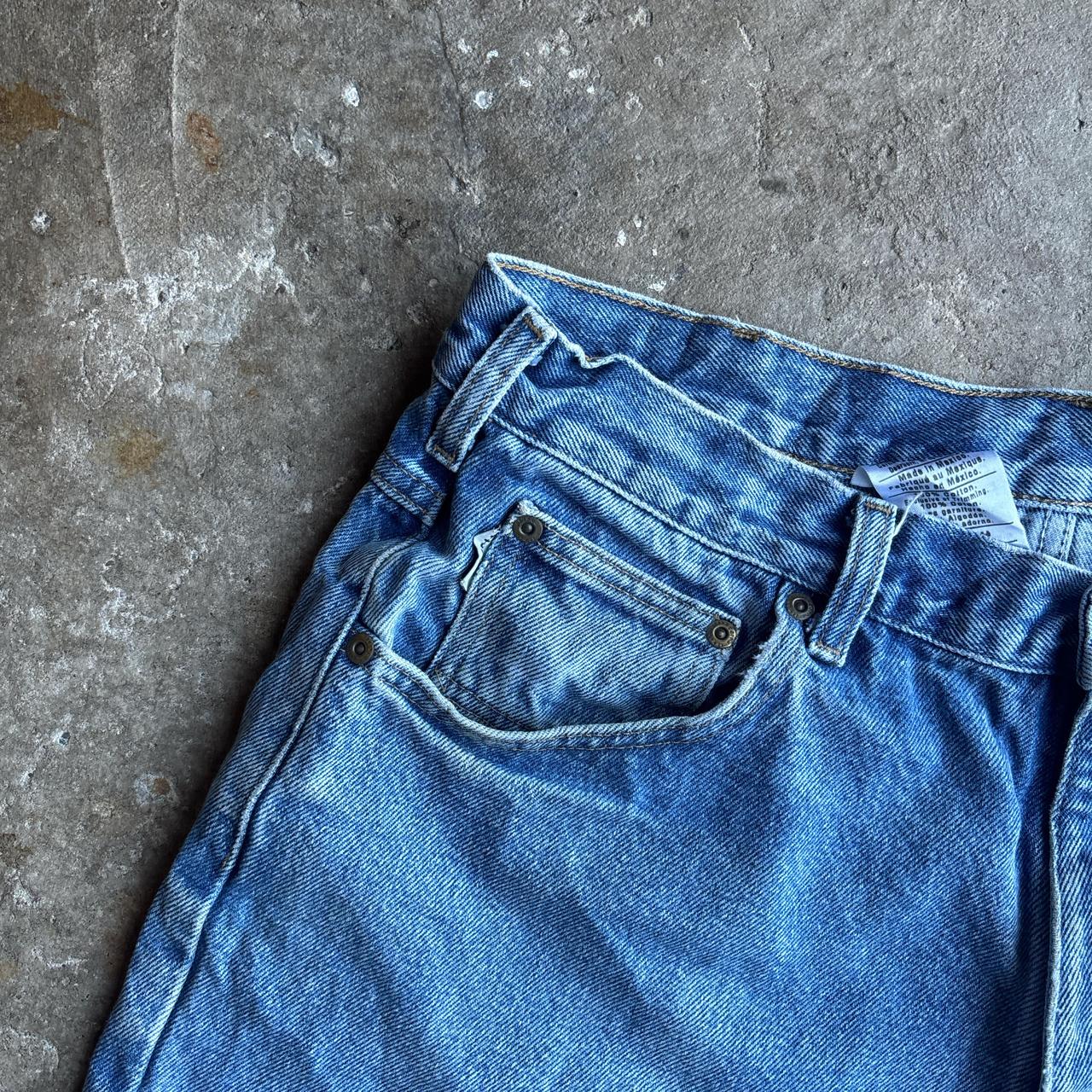 Blue Carhartt Cut/ Distressed Denim Shorts