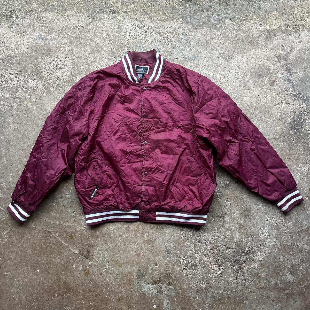 Burgundy bomber jacket