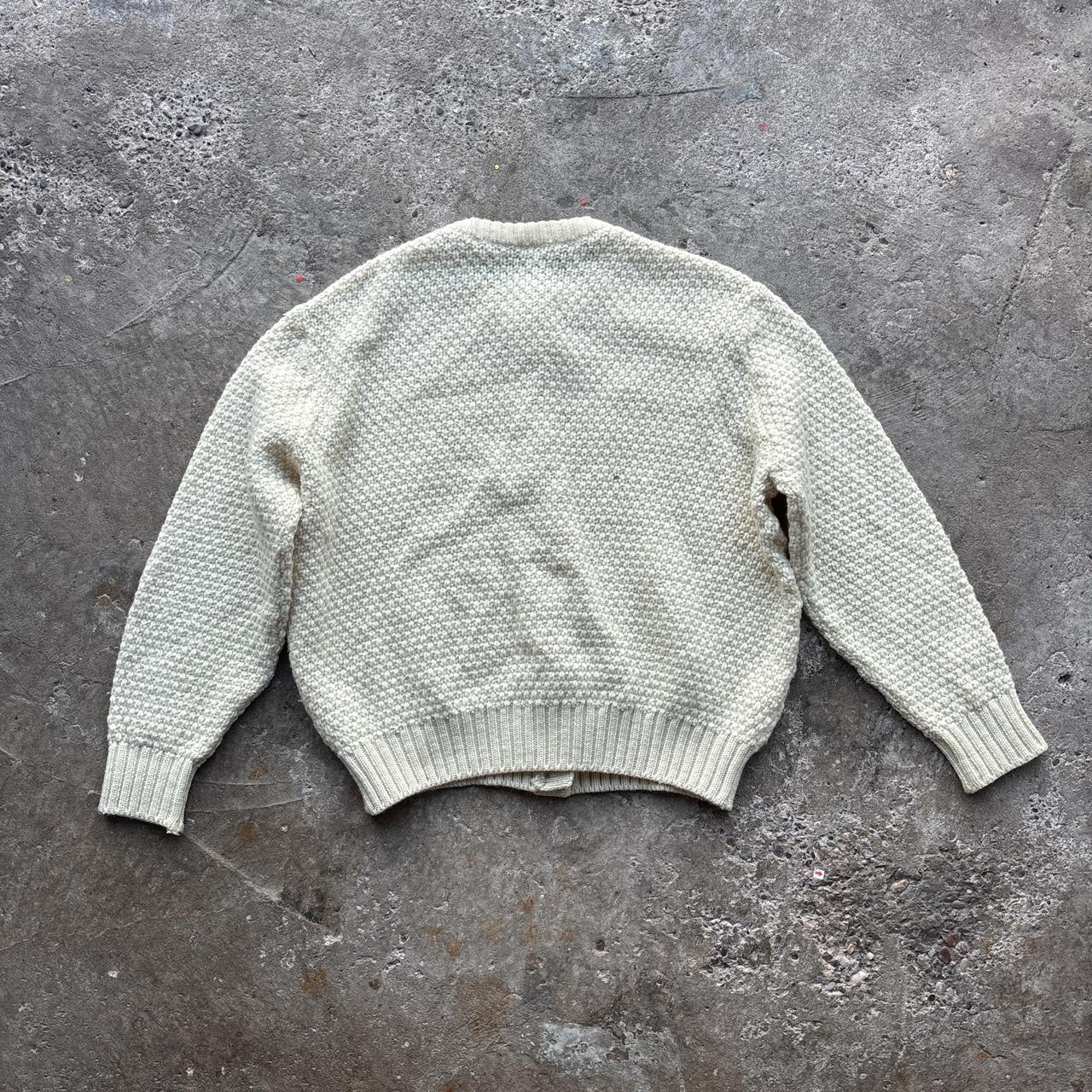 Hand knit cream cable knit cardigan
