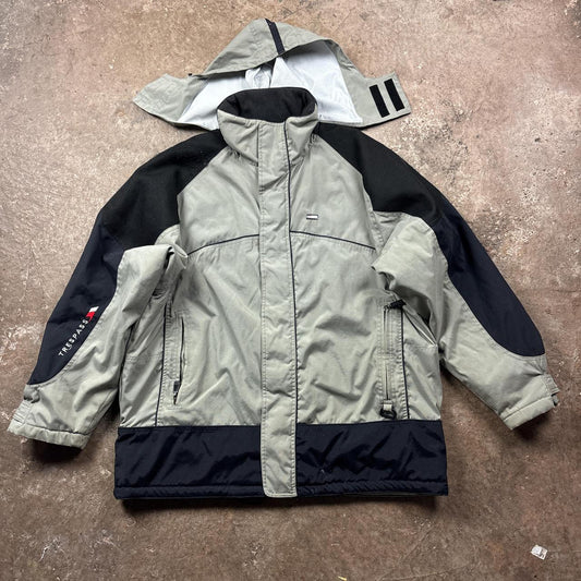 Grey and black waterproof Trespass winter jacket