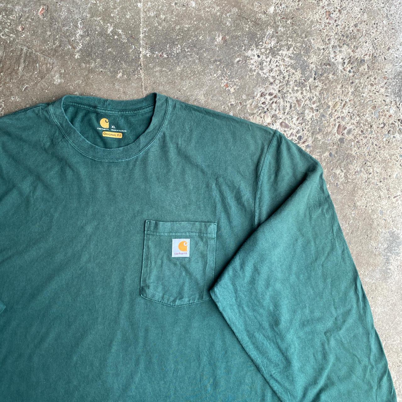 Green Long-Sleeve Carhartt Single Pocket T-Shirt - XL