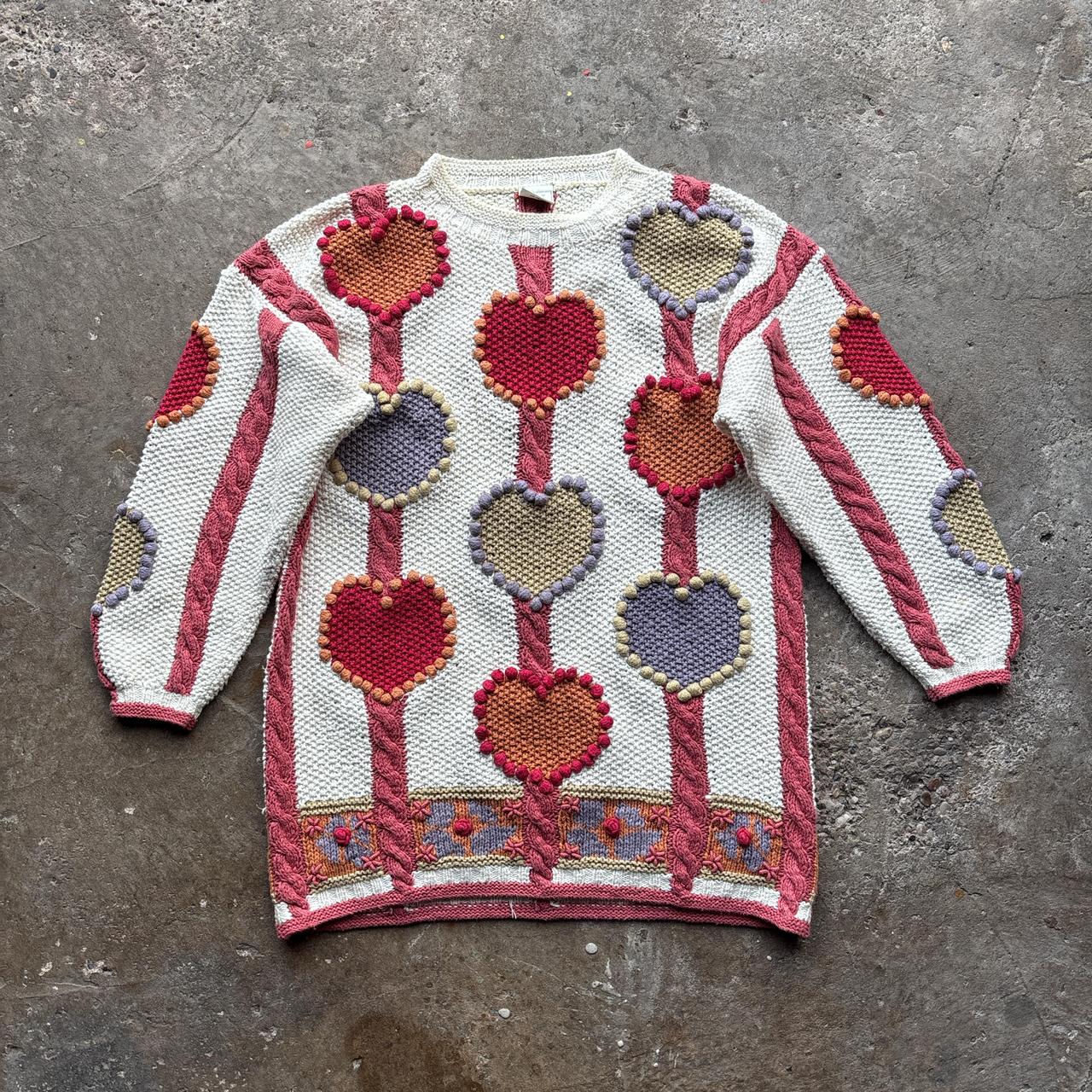 Vintage knitted dress with love hearts