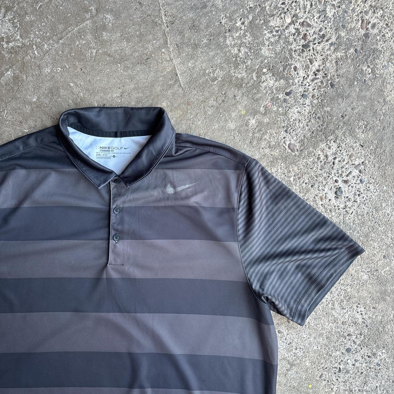 Black/Grey Nike Golf Striped Polo Shirt