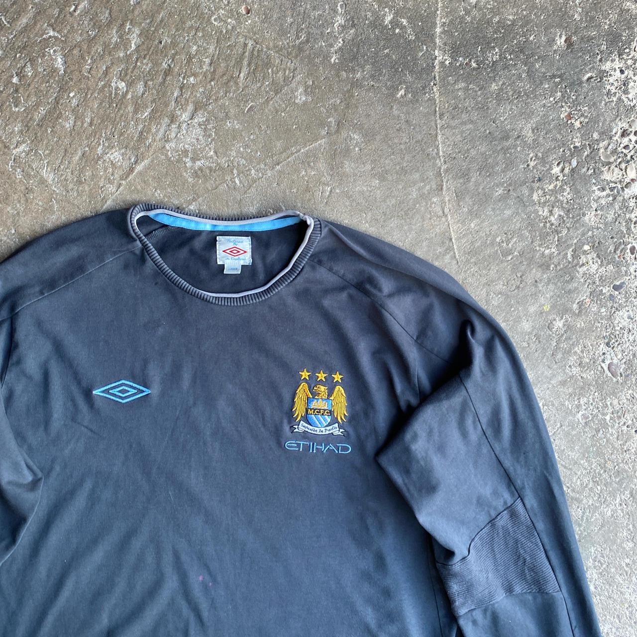 Dark Grey Manchester City Umbro Long-Sleeve T-Shirt - L
