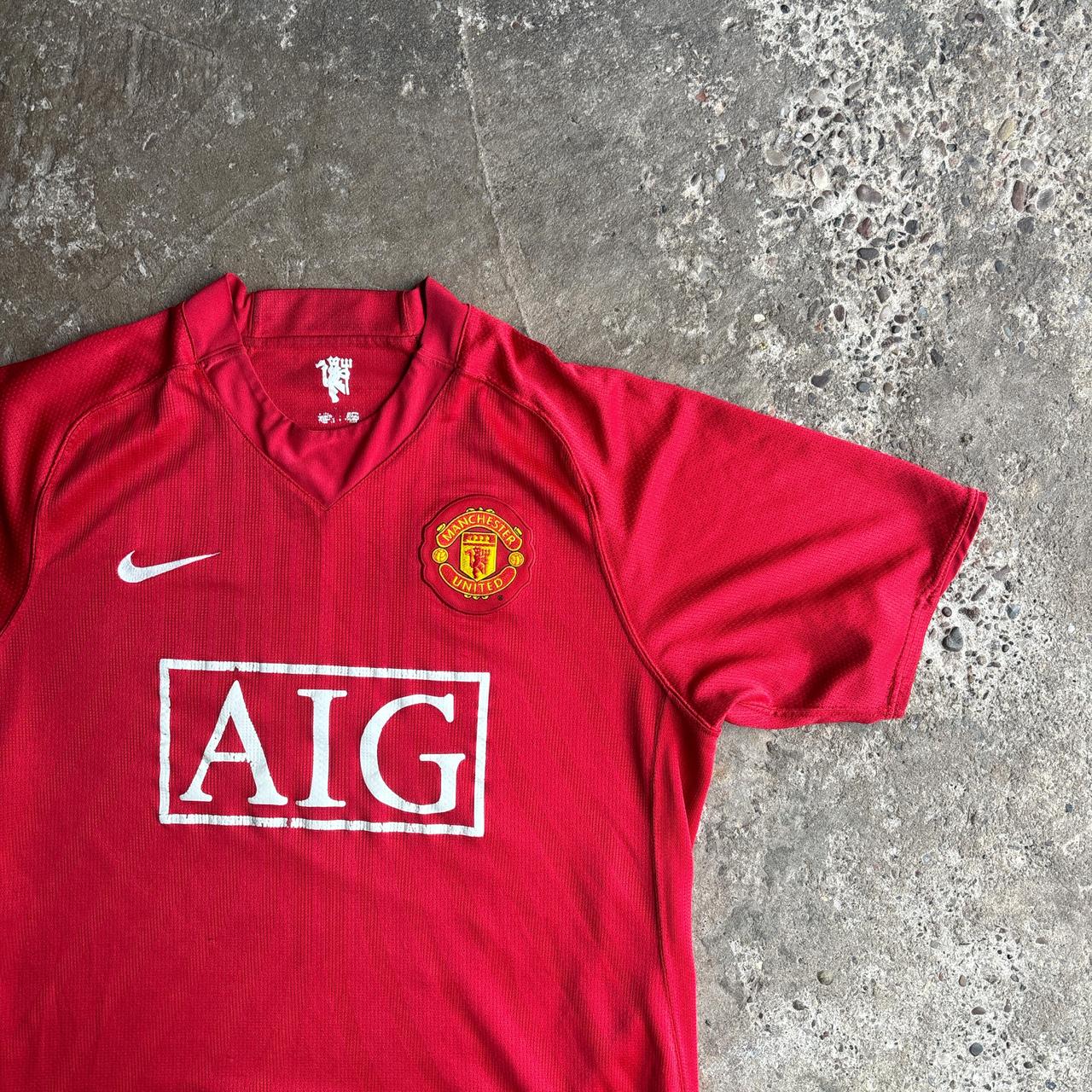 Red Manchester United 07/08 Nike Home Shirt - M
