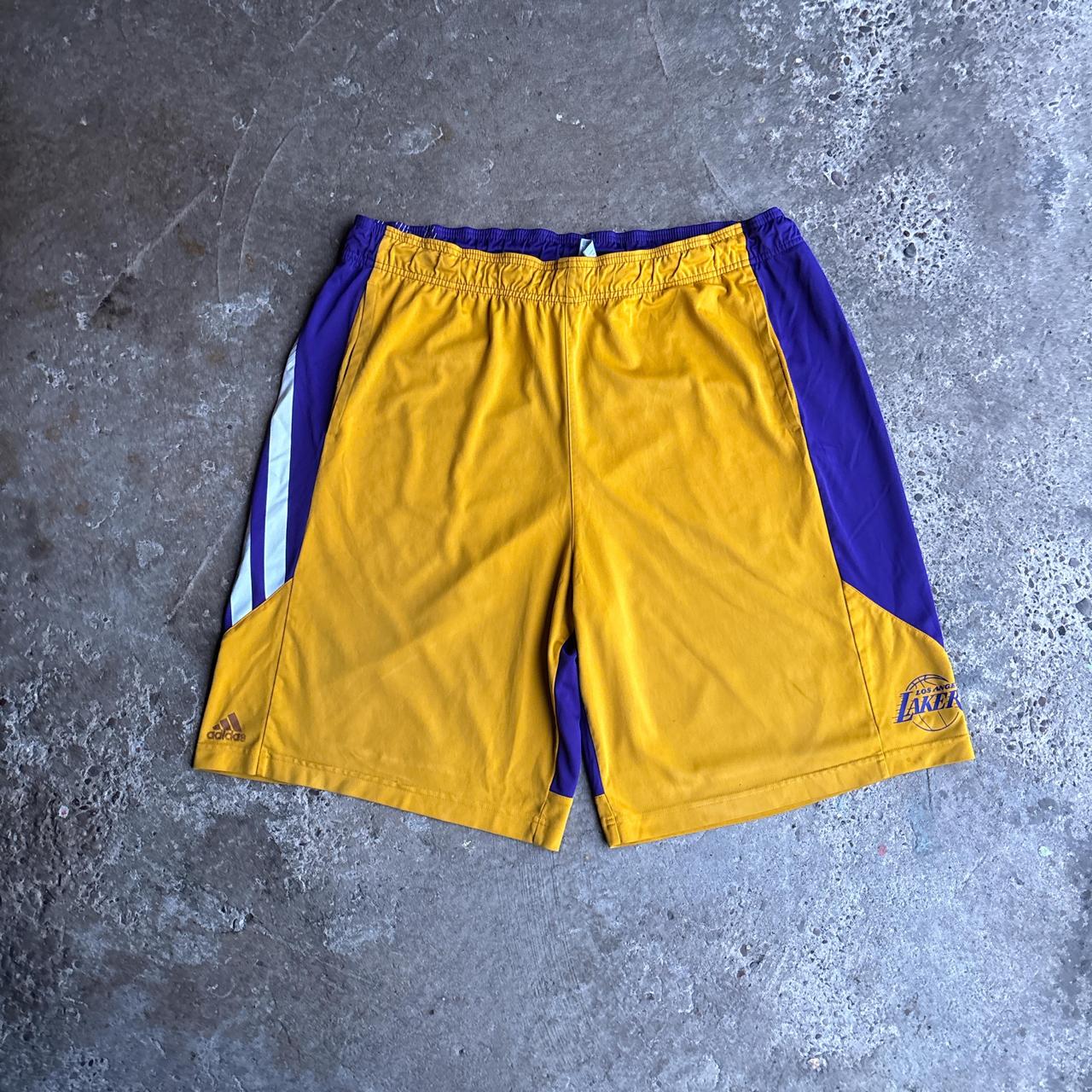 Yellow & Purple LA Lakers Adidas Basketball Shorts - XL