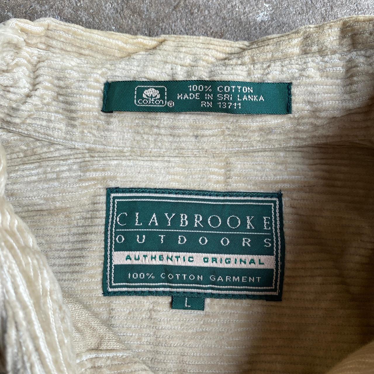 Tan Corduroy Button Up Long Sleeve Shirt - L