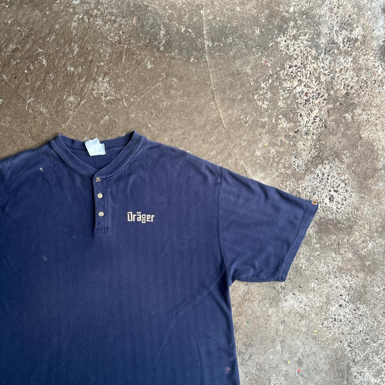 Navy Button Up Carhartt T-Shirt - 2XL