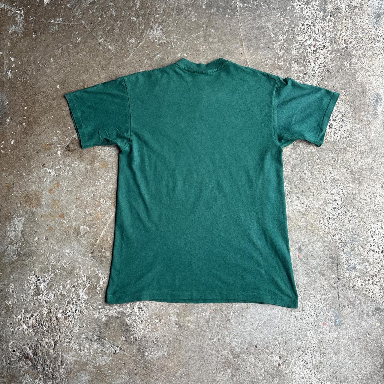 Vintage Green Embroidered Text T-Shirt - L