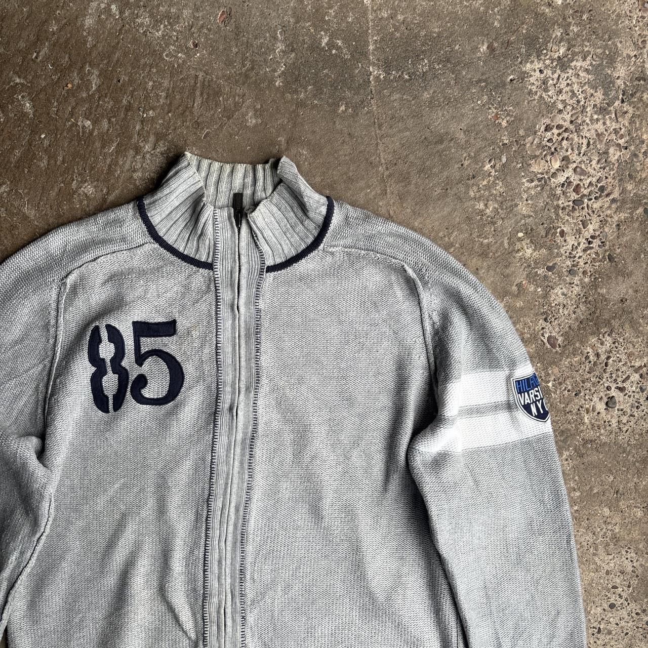 Grey Tommy Hilfiger Full-Zip Knit Sweater - XL