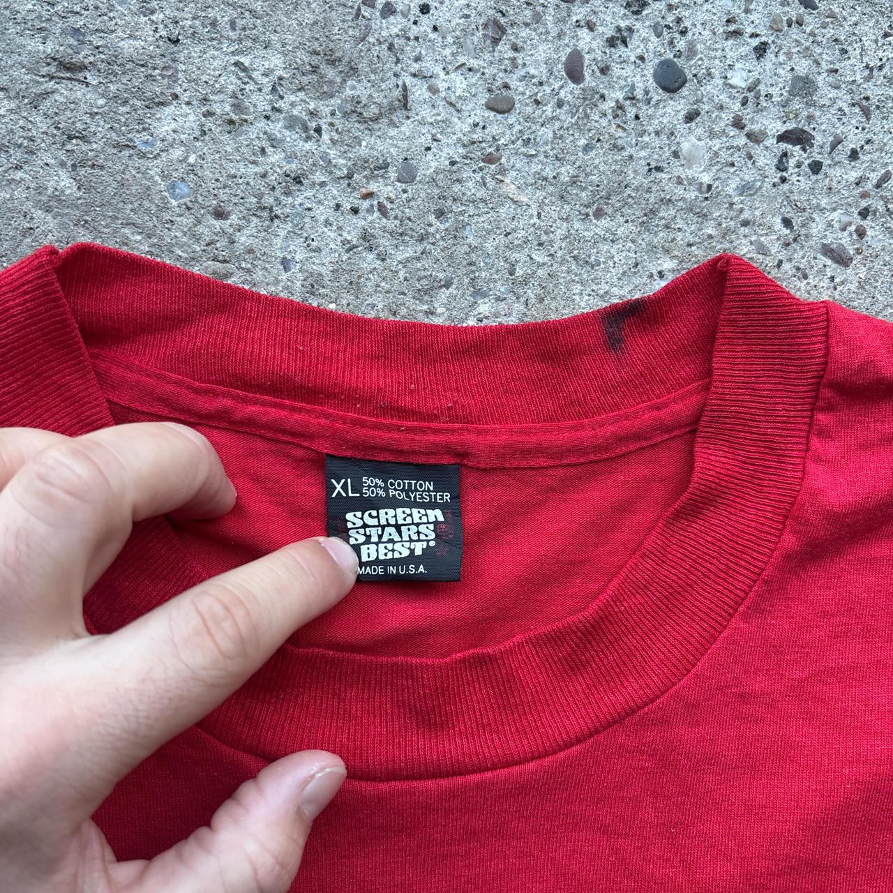 90s Red Single-stitch graphic tee with Rutgers Collge print - XL