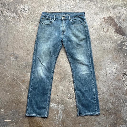 Levi Strauss & Co washed blue straight denim jeans