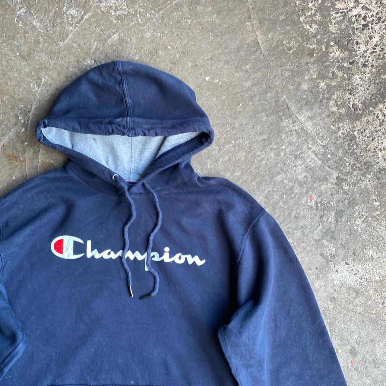 Navy Champion Logo Hoodie - M