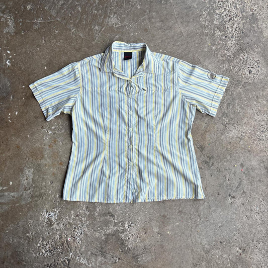 White Striped Mammut Short-Sleeve Shirt