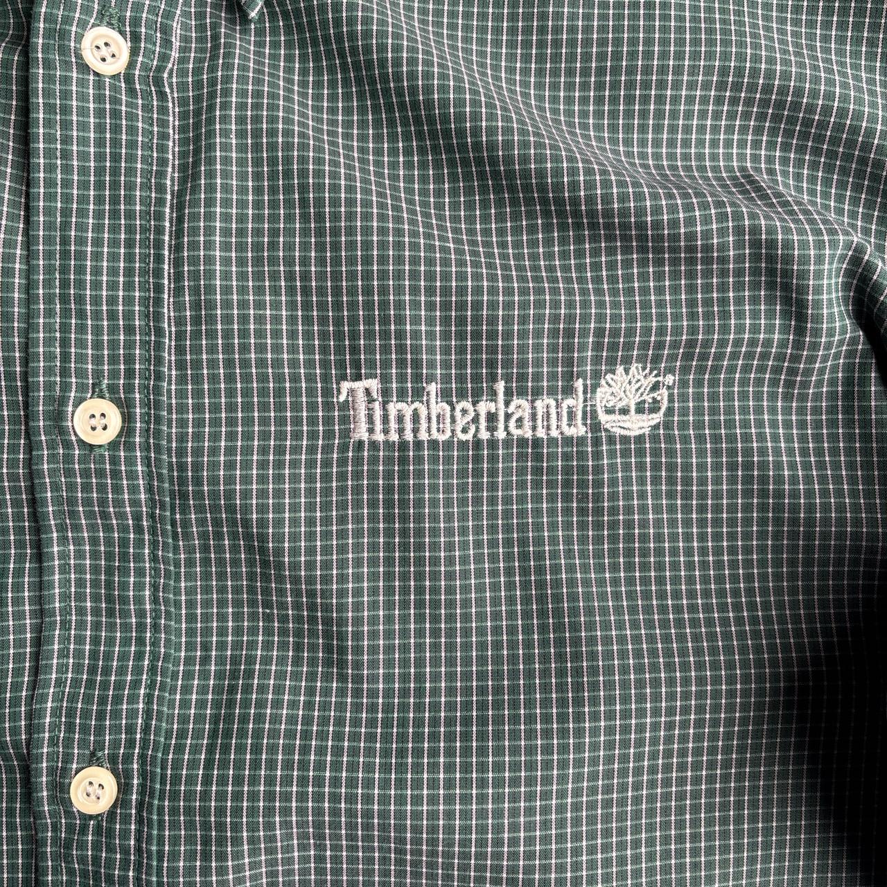 Green Checkered Timberland Long-Sleeve Shirt - L