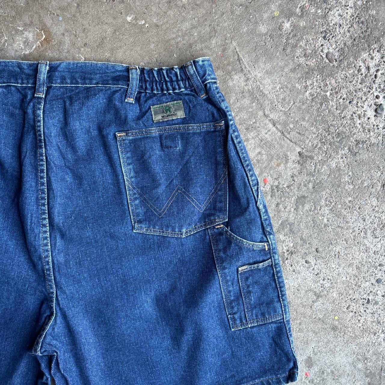 Dark Blue Denim Wrangler Carpenter Jean Shorts