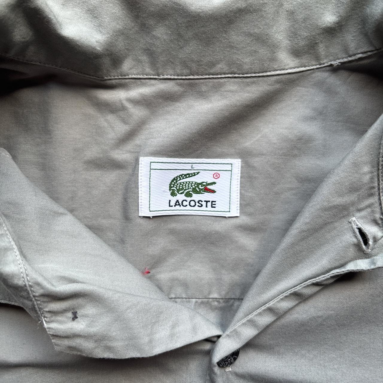 Light Green Patterned Lacoste Short Sleeve Shirt