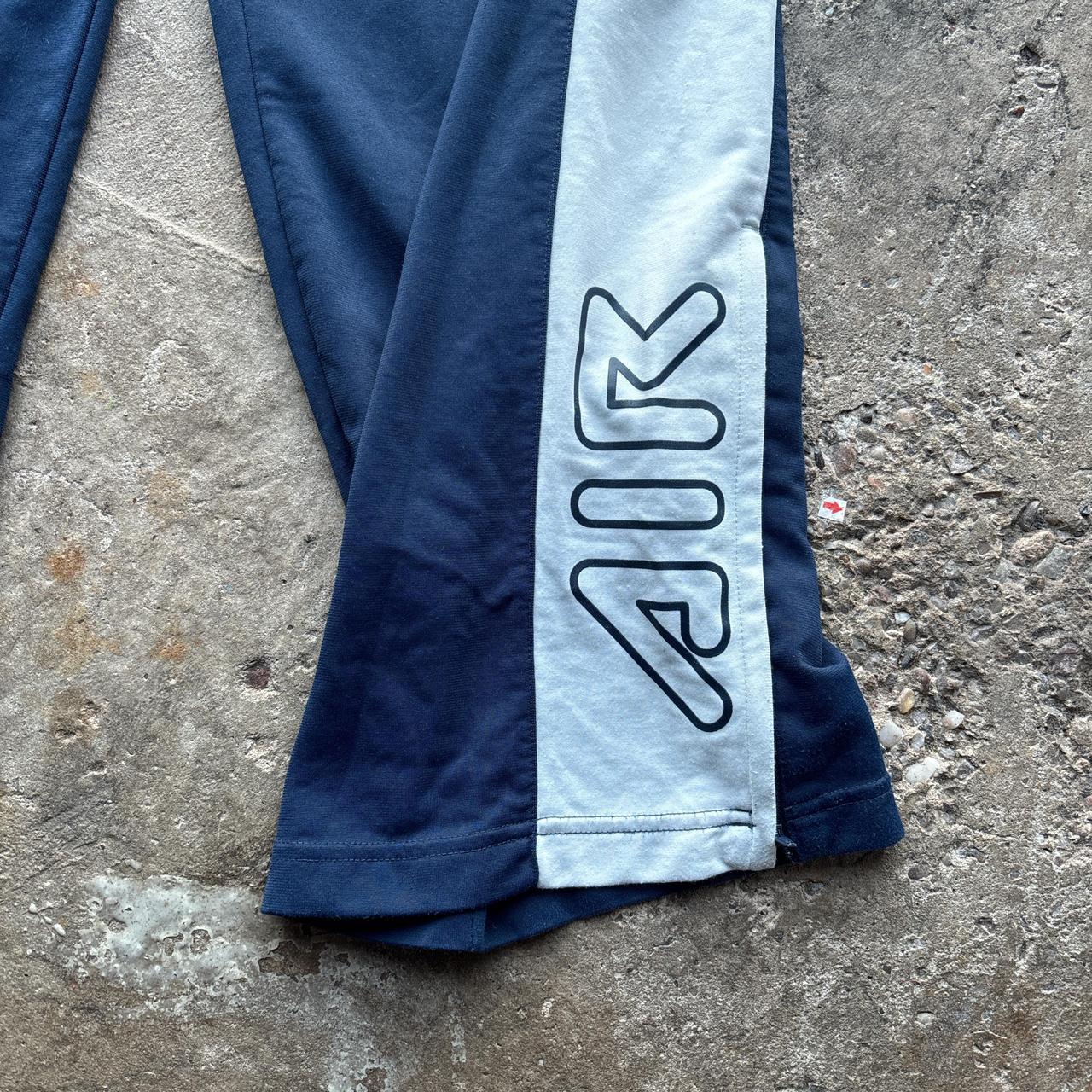00s Navy and grey Nike Air track pants with embroidered logo