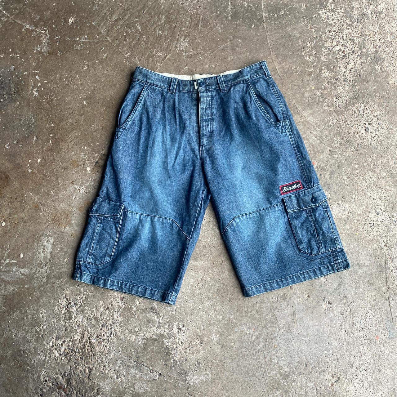 Blue Denim Cargo Jean Shorts - W34