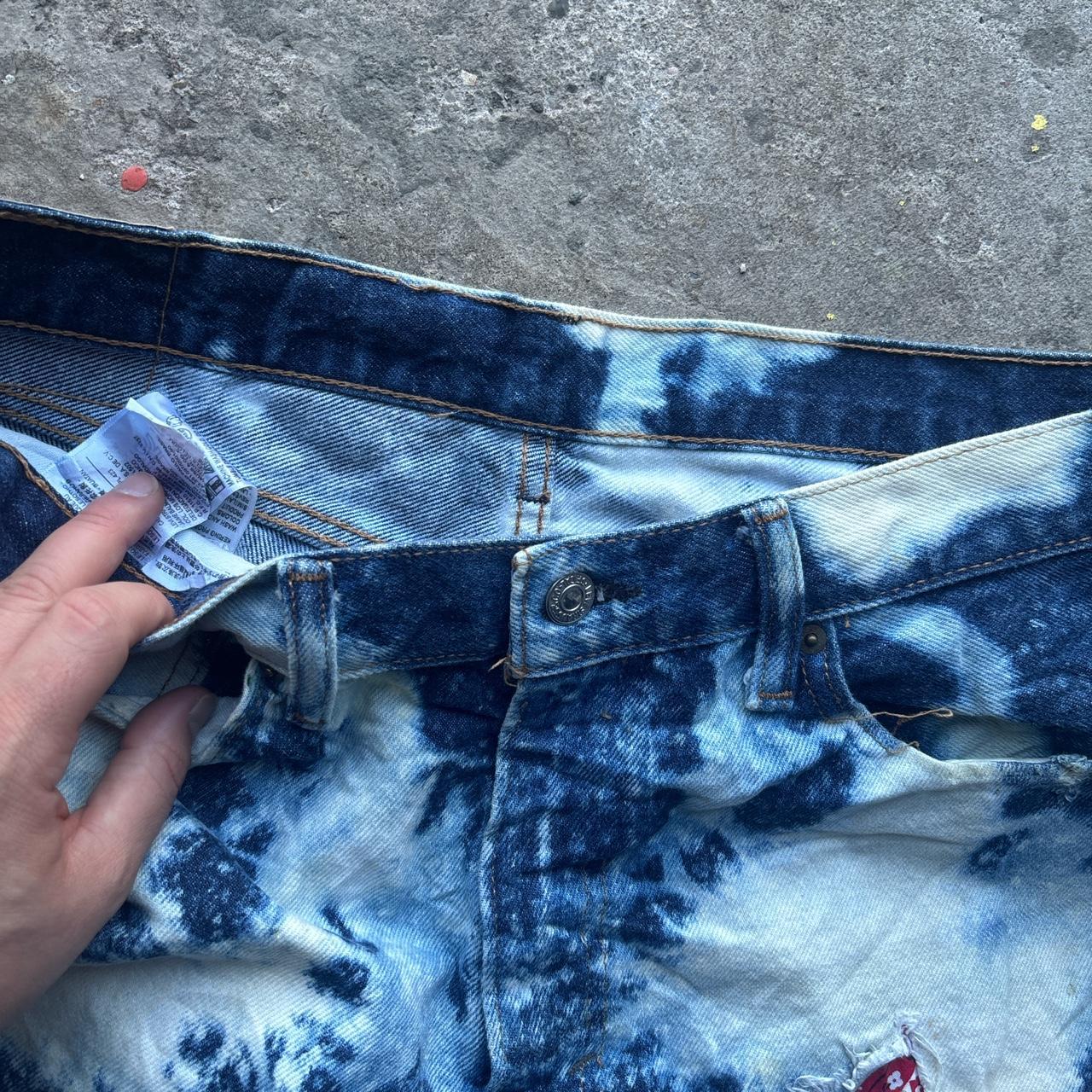 Levis 505 custom tie dye denim shorts