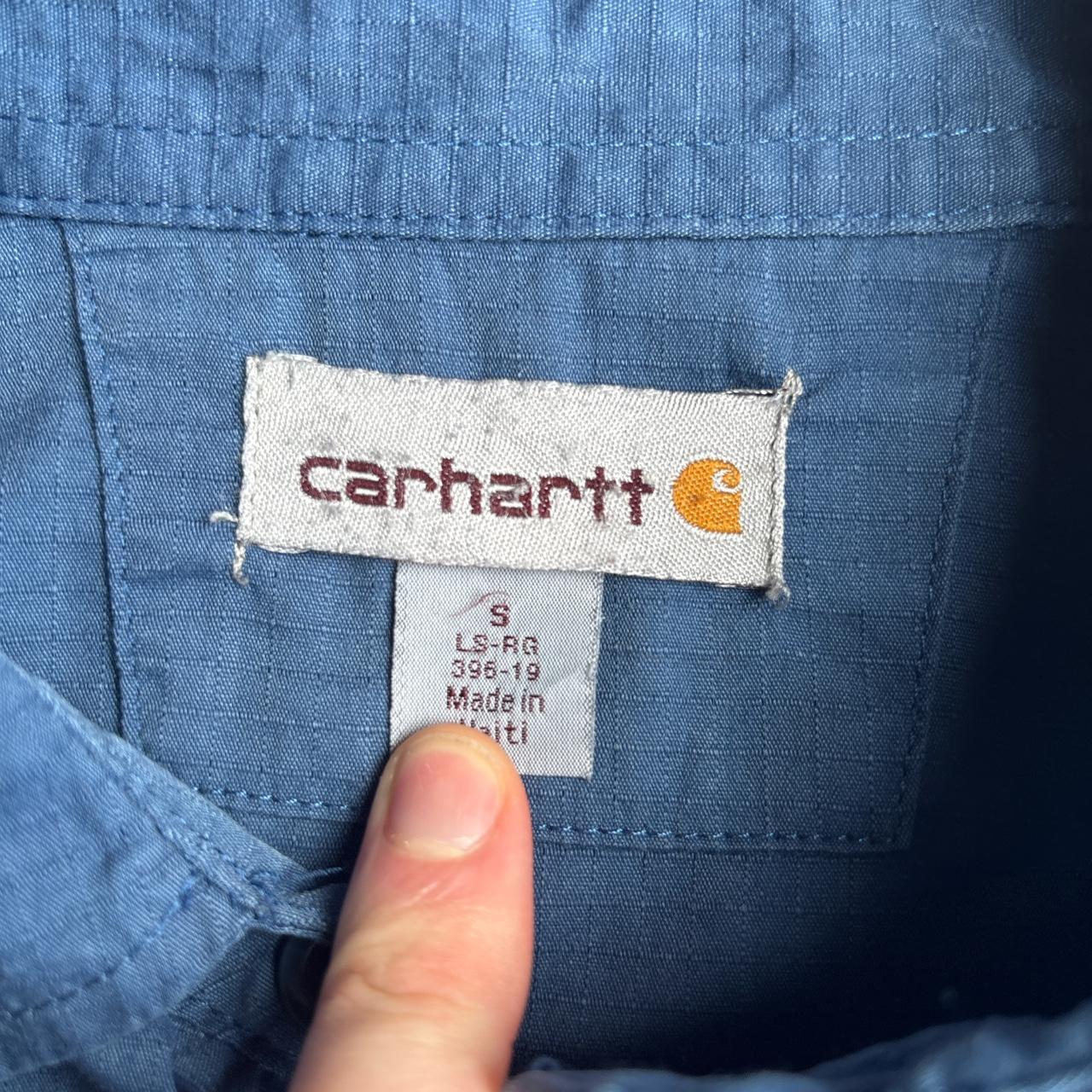 Blue Carhartt Double Pocket Textured Shirt  - S