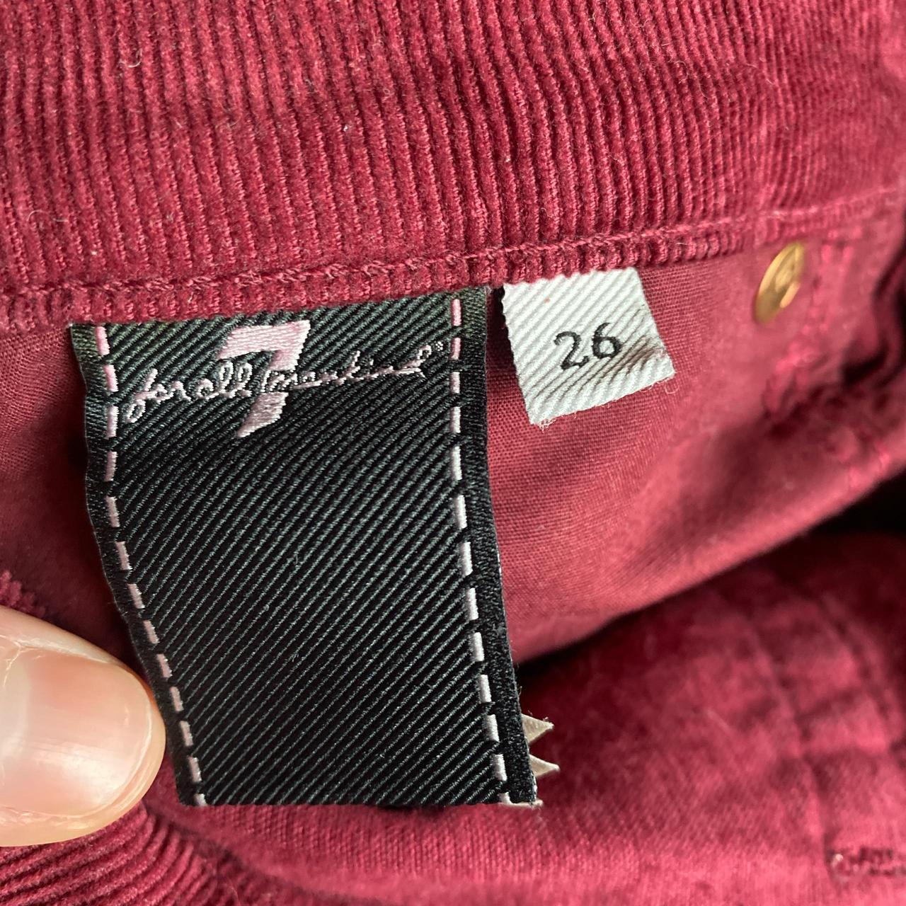 Women’s Burgundy Corduroy 7 For All Mankind Trousers - W26