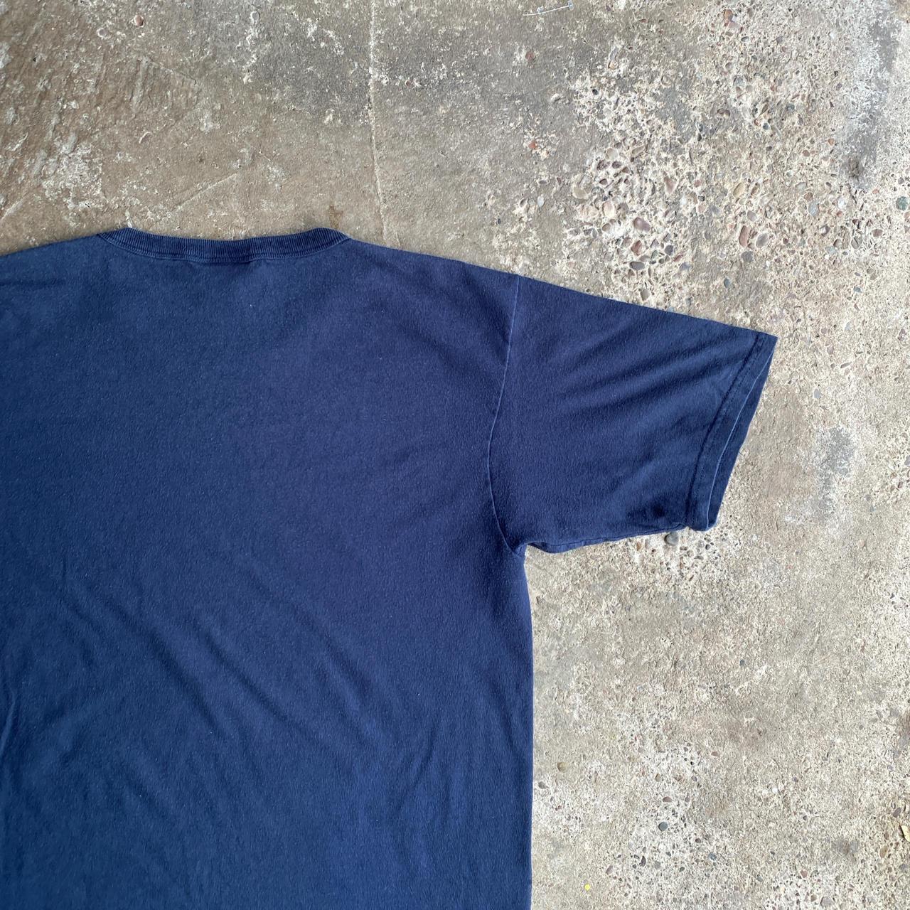 Vintage Navy Champion Embroidered Cotton T-Shirt - L