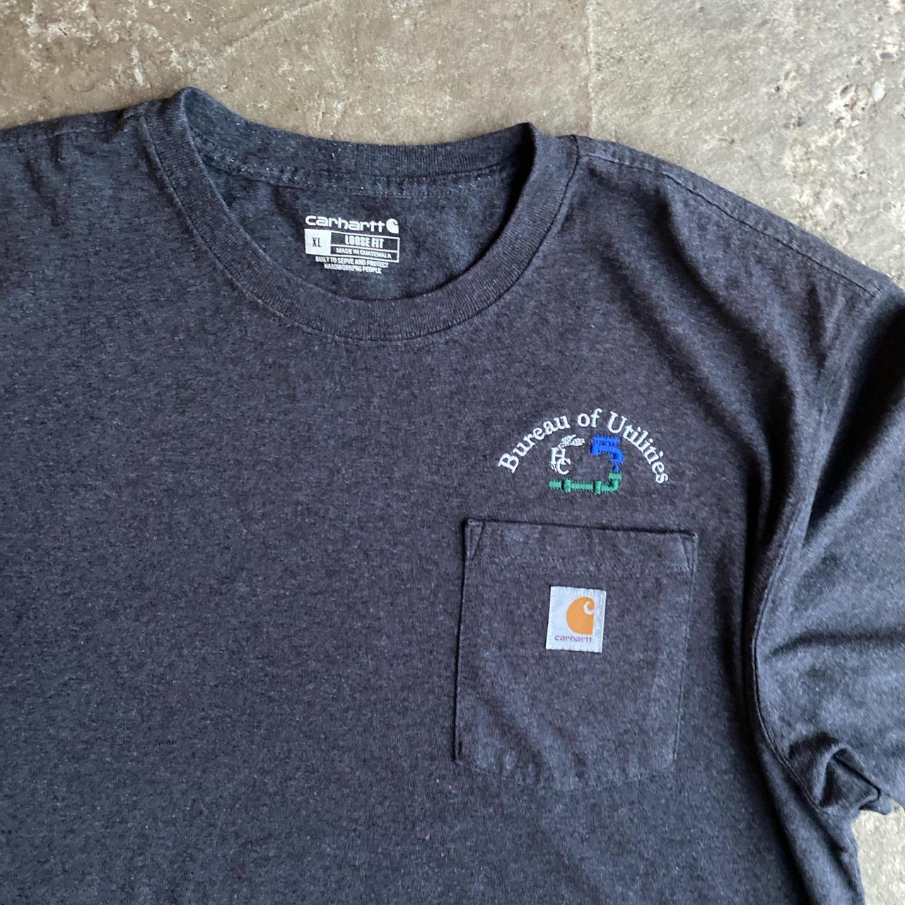 Dark Grey Carhartt Embroidered T-Shirt - XL