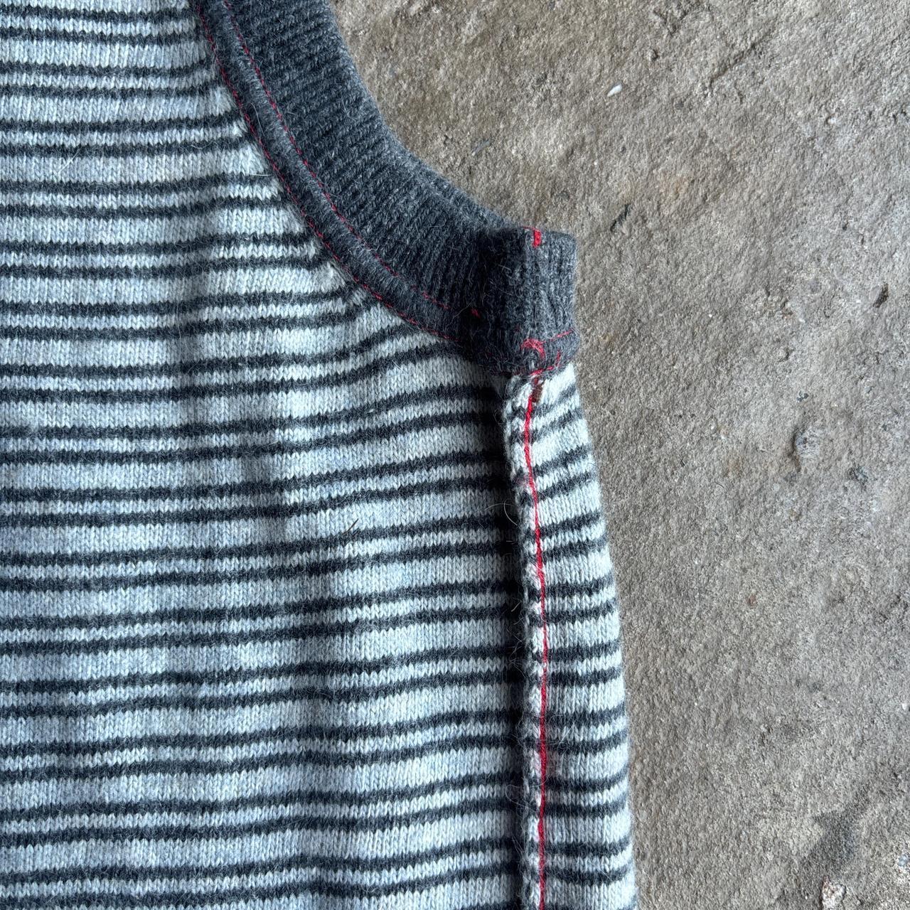 Striped Grey Tommy Hilfiger Knitted Vest - 14 (women’s)