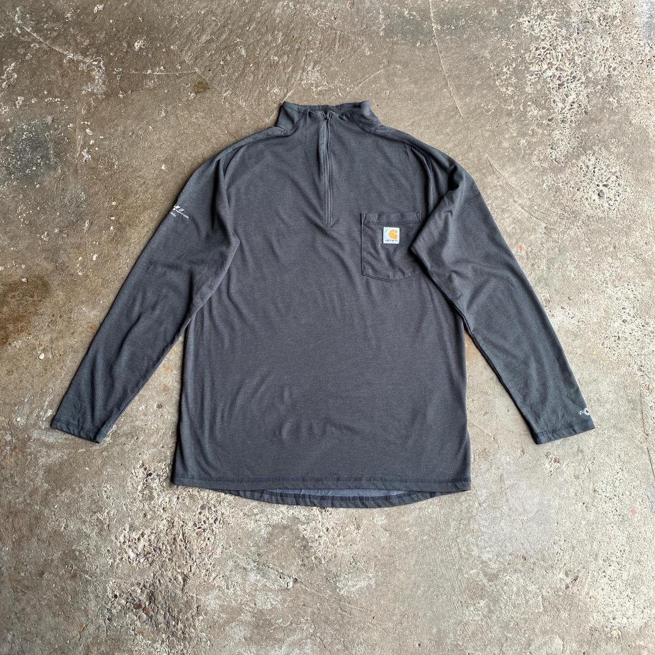Grey Carhartt Quarter Zip Pullover Sweatshirt - M