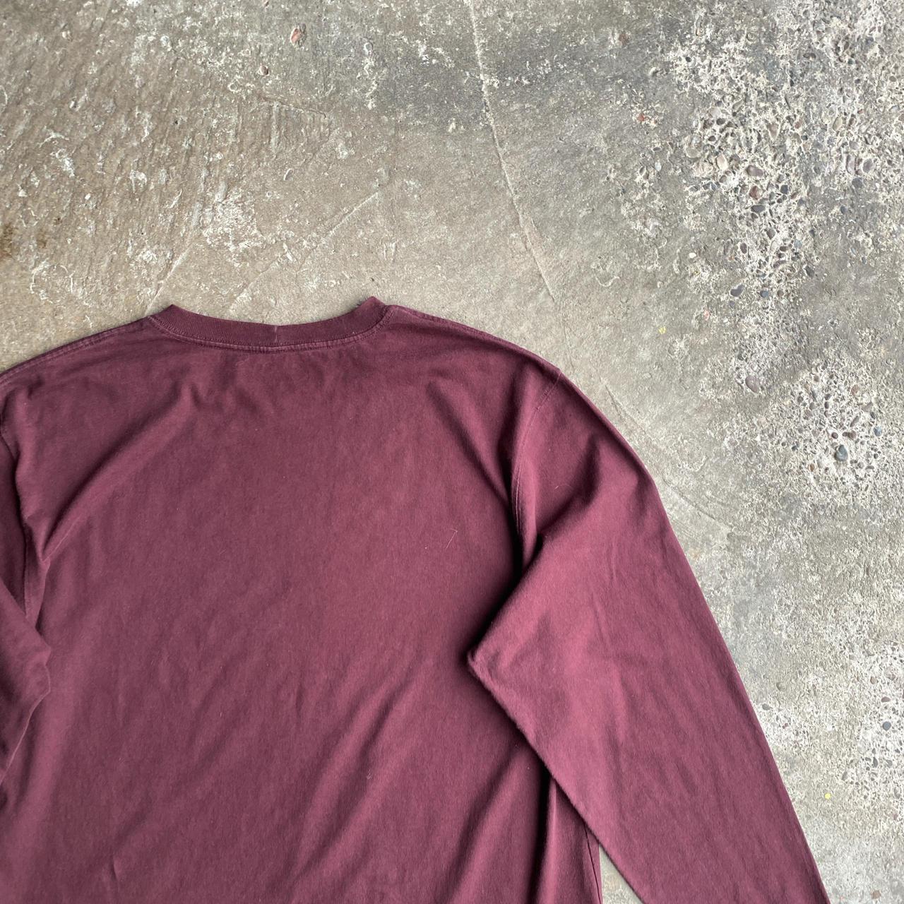 Burgundy Long Sleeve Carhartt T-Shirt - L