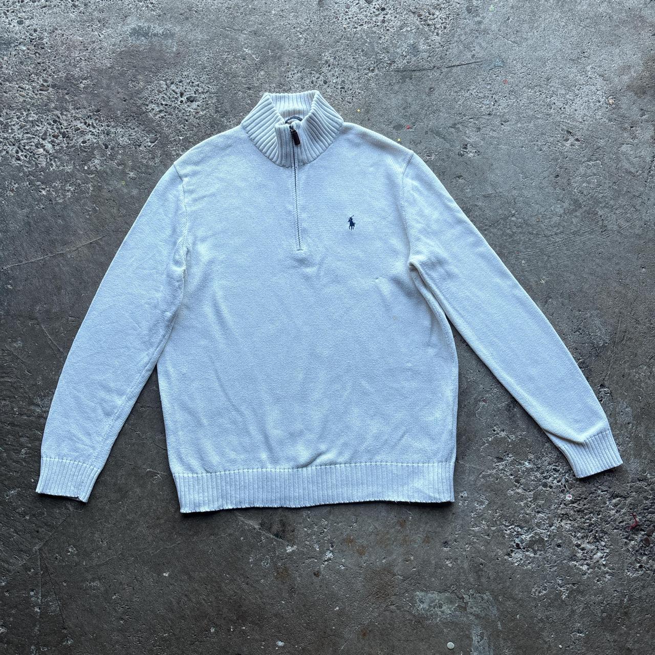 Cream Polo Ralph Lauren knitted quarter zip - L