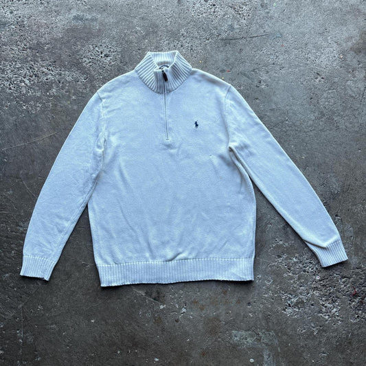Cream Polo Ralph Lauren knitted quarter zip - L