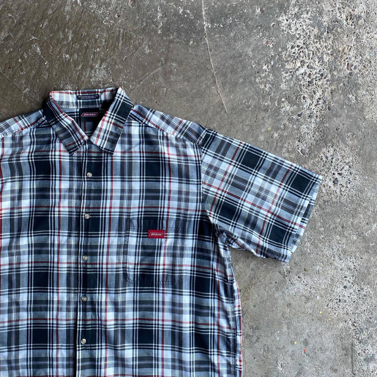 Black & Grey Checkered Dickies Short Sleeve Shirt - 2XL