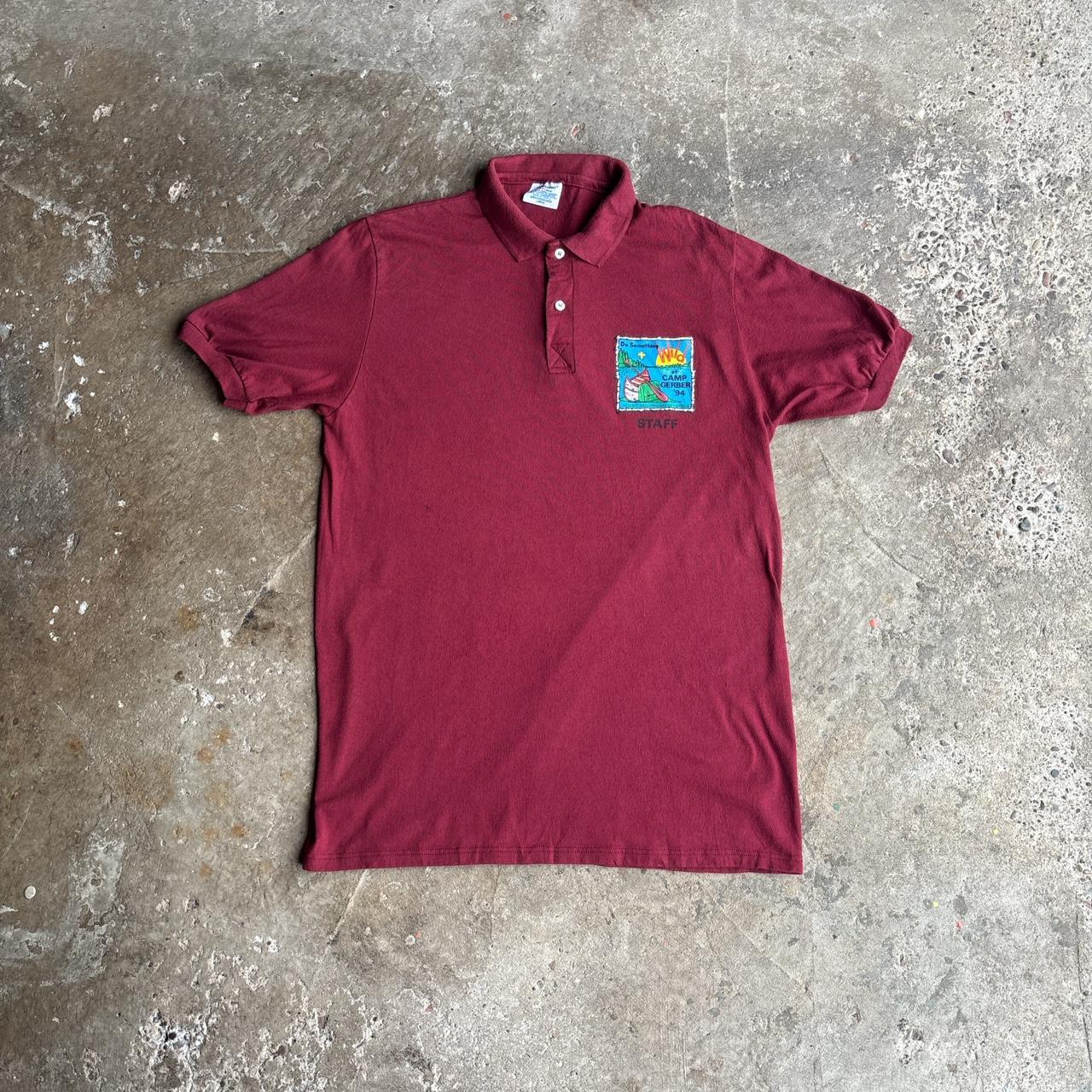 Vintage Camp Gerber 94’ Burgundy Polo Shirt
