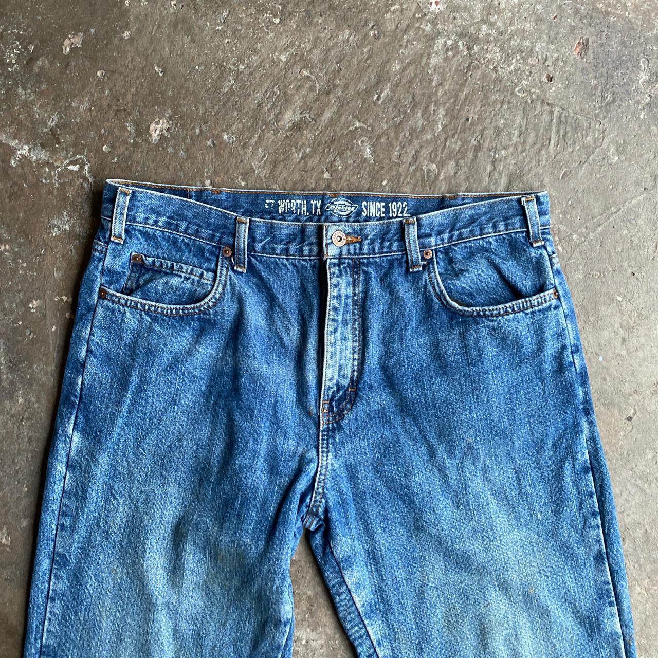 Faded Blue Relaxed Dickies Denim Jeans - W36