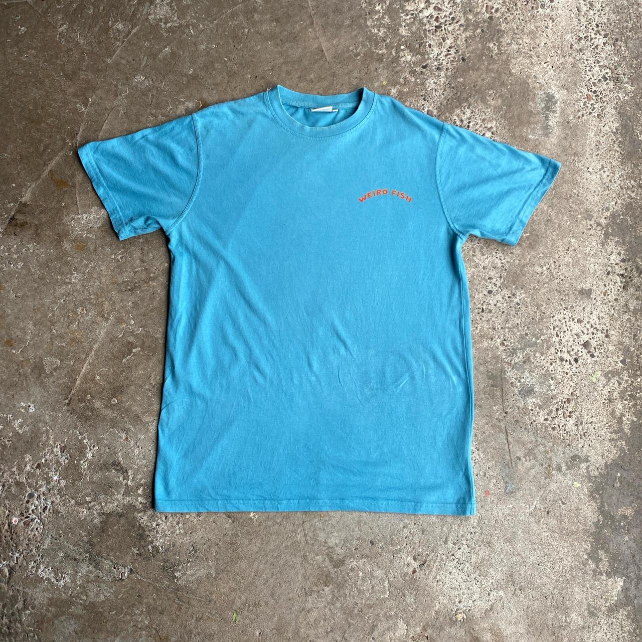 Blue Weird Fish Graphic T-Shirt - M