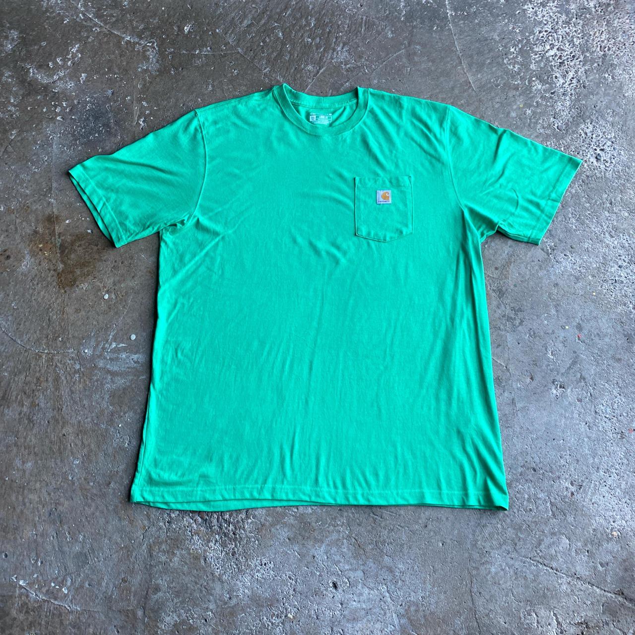 Bright Green Carhartt Single Pocket T-Shirt - 2XL (tall)